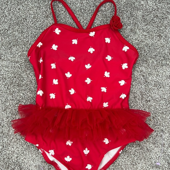 Swim Girls Red Polka Dot Wireless One Piece Swimsuit